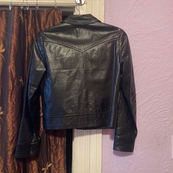 Banana Republic black leather jacket xs - Picture 3 of 6